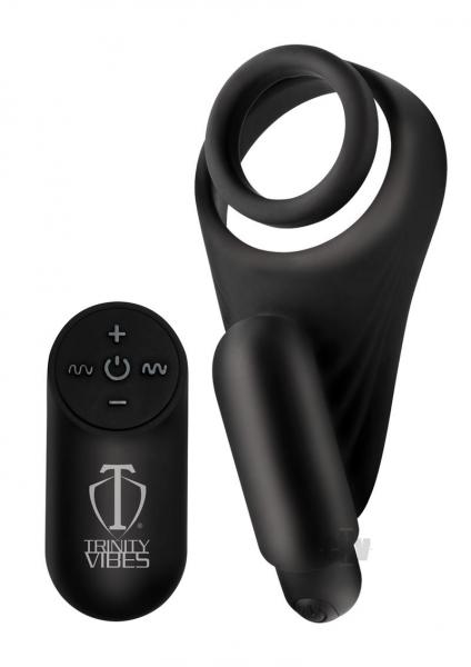 T4m Silicone Cring W/Vibe Taint Black