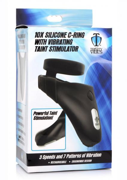 T4m 10x Silic Cock Ring W/Vibe Stim Blk