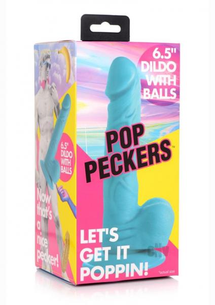 6.5 Inch Dildo With Balls Blue