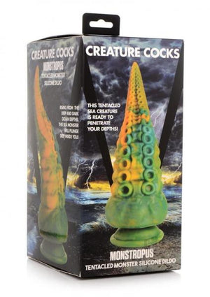Creature Cocks Monstropus Tentacled Monster Silicone Dildo Green/Yellow