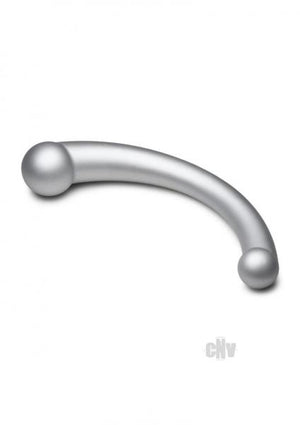 10x Vibra Crescent Vibrating Silicone Dual Ended Dildo Silver