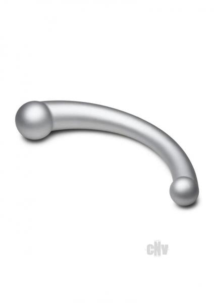 10x Vibra Crescent Vibrating Silicone Dual Ended Dildo Silver