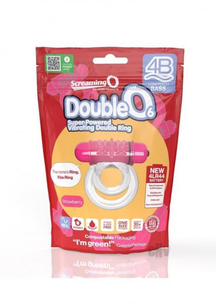 Screaming O 4b Doubleo 6 Vibrating Double Cockring Strawberry