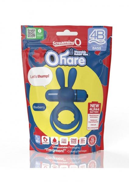 Screaming O 4b Ohare Vibrating Rabbit Double Cockring Blueberry