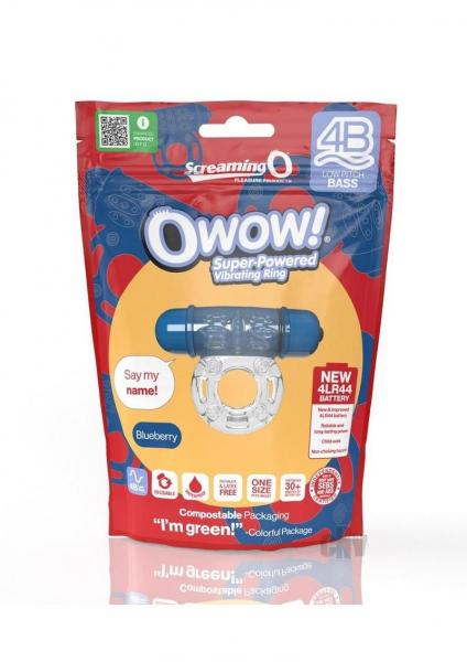 Screaming O 4b Owow Vibrating Cockring Blueberry