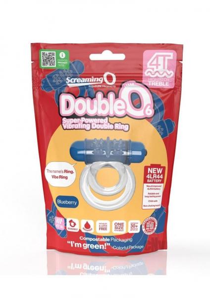 Screaming O 4t Doubleo 6 Vibrating Double Cockring Blueberry