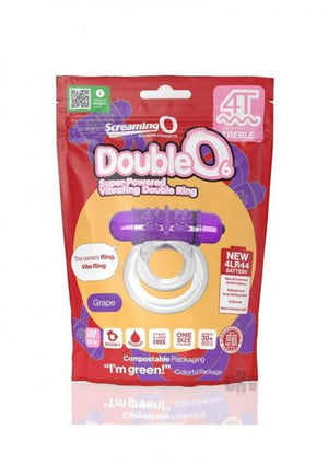 Screaming O 4t Doubleo 6 Vibrating Double Cockring Grape