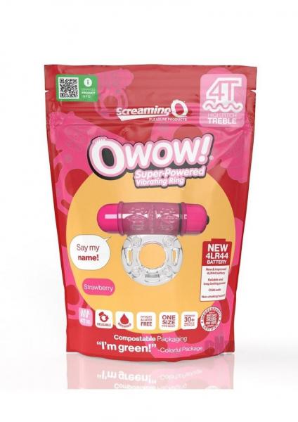 Screaming O 4t Owow Vibrating Cockring Strawberry