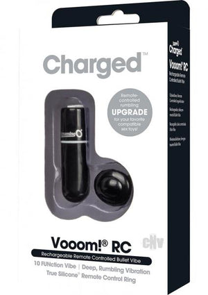 Charged Vooom Remote Control Bullet Vibrator Black