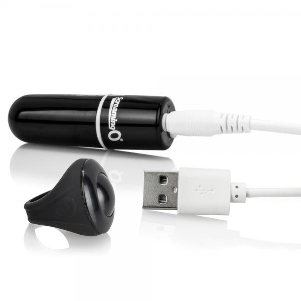 Charged Vooom Remote Control Bullet Vibrator Black