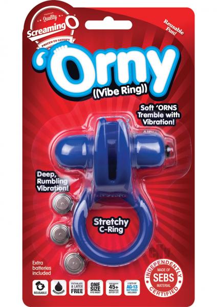 Orny Vibrating Ring Blue Stretchy C Ring