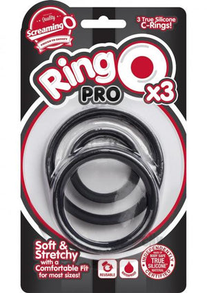 Ringo Pro X3 Black 3 Silicone Cock Rings