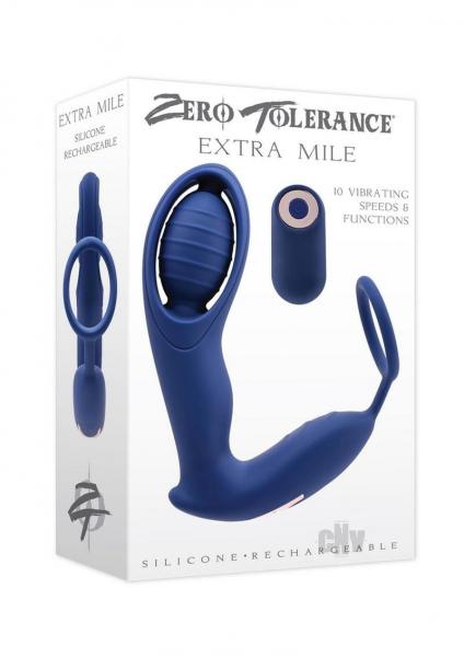 Zero Tolerance Extra Mile Rechargeable Remote Controlled Silicone Vibrating Prostate Massager With C