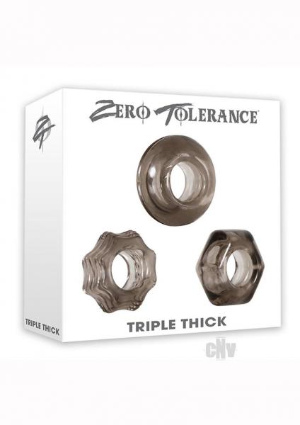 Triple Thick Cock Ring Trio Smoke