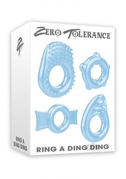 Ring A Ding Ding 4 Cock Rings Blue