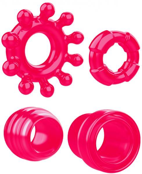 Ring The Alarm Red Cock Ring Set 4 Pack