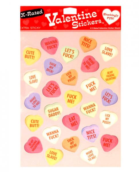 4 X Rated Valentine Sticker Sheets 27 Stickers Per Sheet