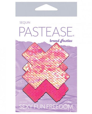 Pastease Color Changing Flip Sequins Cross Pasties Pink O/S