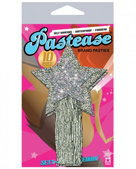 Pastease Silver Glitter Tassle Stars Os