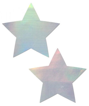 Pastease Holographic Star Silver Pasties O/S