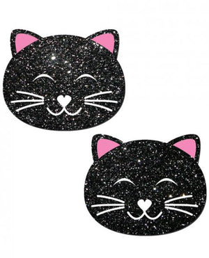 Kitty Black Glitter Cat Pasties O/S