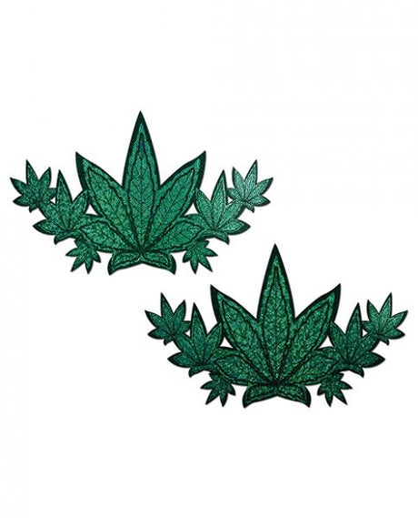 Pastease Demi Weed Green Glitter Pot Leaves Breast Cover
