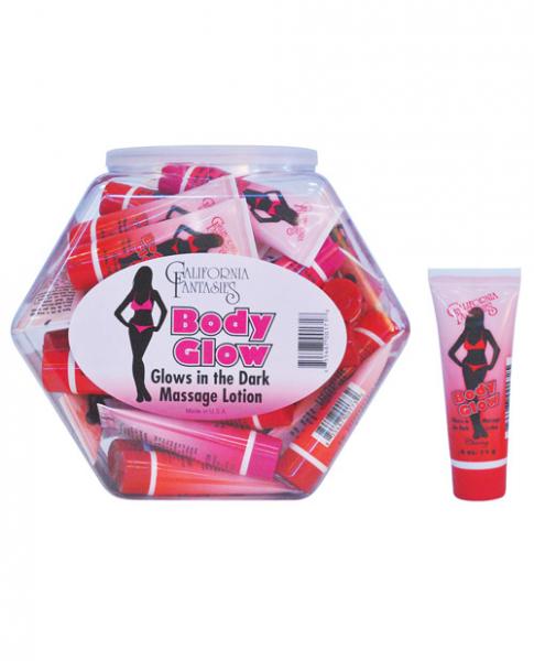 Body Glow Massage Lotion .5 Oz Tube Asst. Flavors Bowl Of 36