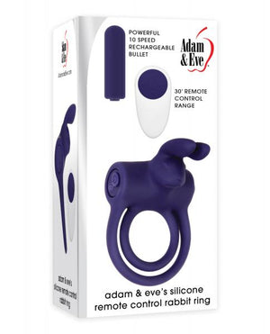 Adam & Eve's Silicone Remote Control Rabbit Ring Purple