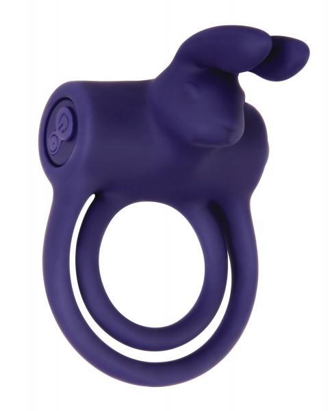 Adam & Eve's Silicone Remote Control Rabbit Ring Purple