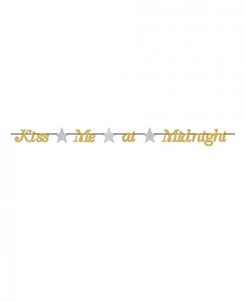 New Year's Kiss Me At Midnight Streamer Gold/Silver