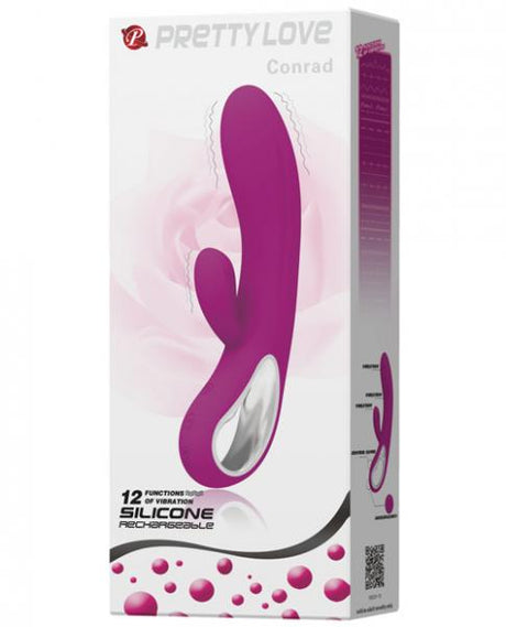 Pretty Love Conrad Rabbit Vibrator With Handle 12 Functions Fuchsia