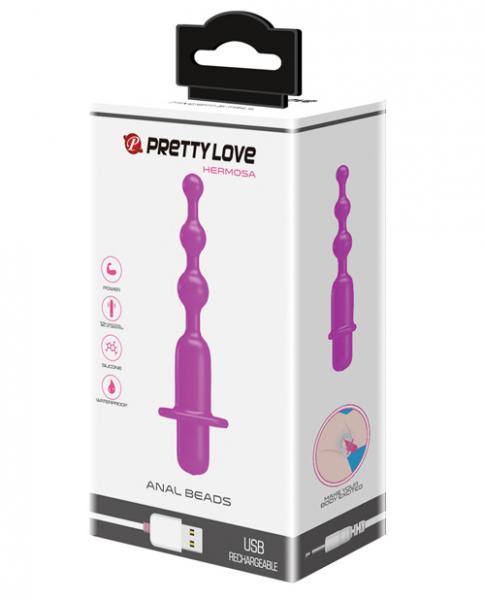 Pretty Love Hermosa Anal Beads Vibrator 12 Function Fuchsia