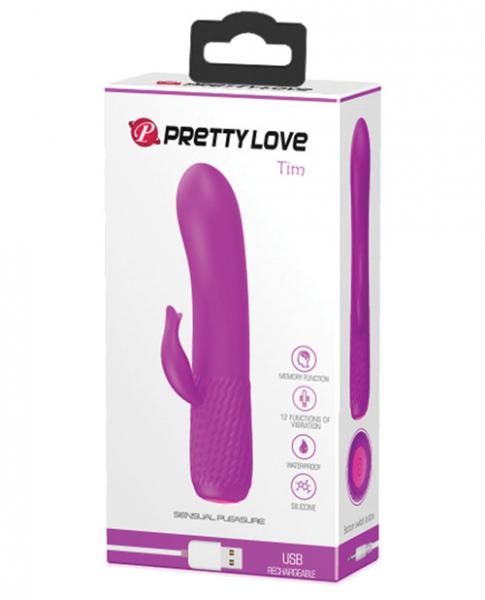 Pretty Love Tim Mini Silicone Vibrator 12 Function Fuchsia