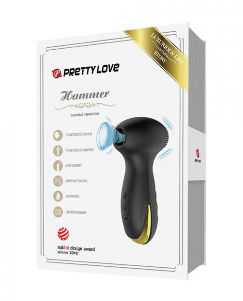 Pretty Love Hammer Sucking & Vibrating Black & Gold