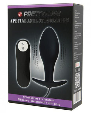 Pretty Love Vibrating Bulb Shaped Butt Plug Black