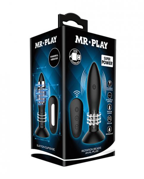 Mr. Play Rotating Bead Butt Plug Black