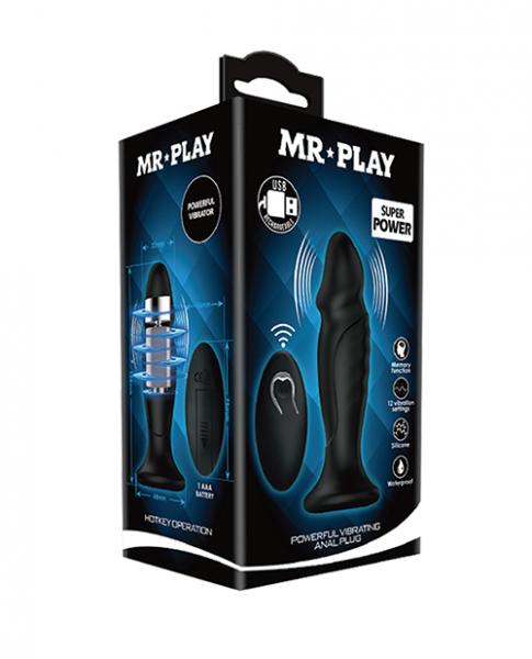 Mr. Play Phallic Vibrating Anal Plug Black