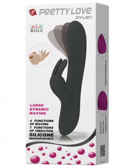 Pretty Love Dylan Bunny Ears Come Hither Rabbit Vibrator Black