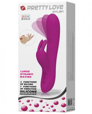 Pretty Love Dylan Bunny Ears Come Hither Rabbit Vibrator Purple