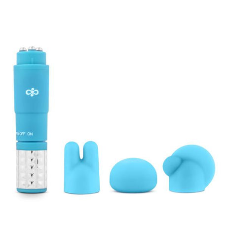 Revitalize Massage Kit With 3 Silicone Attachments Blue
