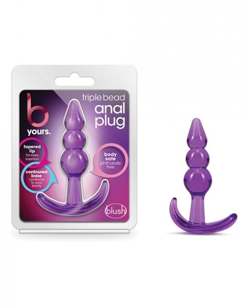 Blush B Yours Triple Bead Anal Plug Purple