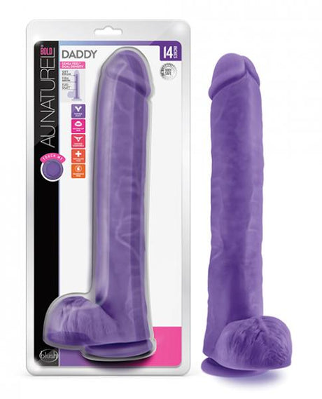 Au Naturel Bold Daddy Dildo 14 In. Purple