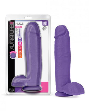 Au Naturel Bold Huge Dildo 10 In. Purple