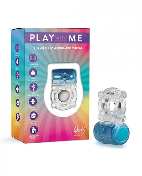 Play With Me Pleaser Rechargeable C Ring Blue