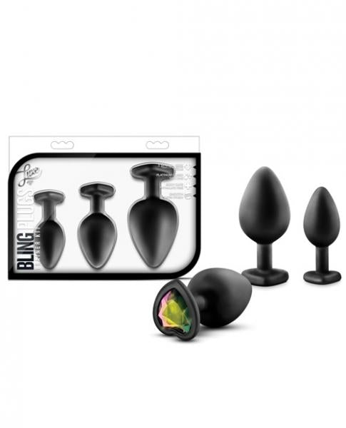 Bling Plugs Training Kit Black With Rainbow Gems