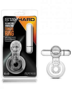 Stay Hard 10 Function Vibrating Tongue Ring Clear