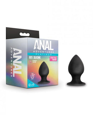 Blush Anal Adventures Platinum Silicone Anal Stout Plug Medium Black