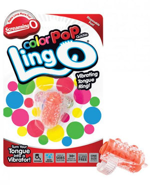 Color Pop Quickie Lingo Vibrating Tongue Ring Orange