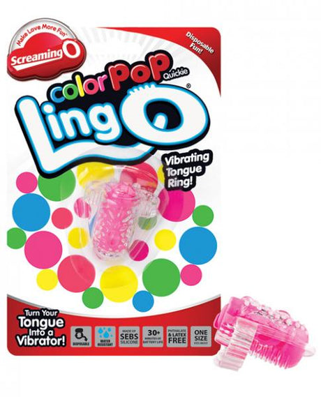 Color Pop Quickie Lingo Vibrating Tongue Ring Pink