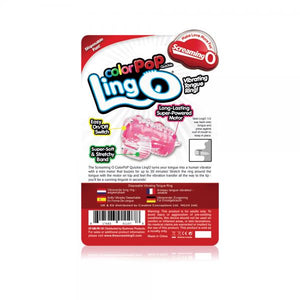 Color Pop Quickie Lingo Vibrating Tongue Ring Pink